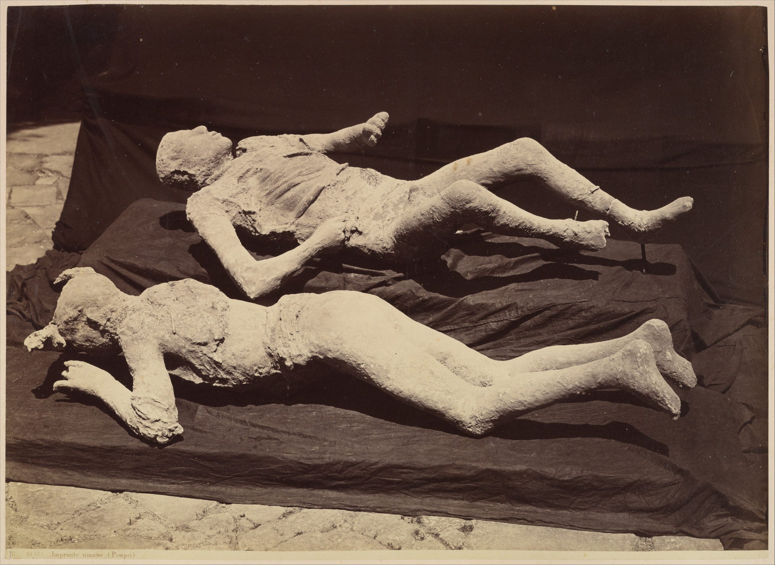 Motlles de guix dels cossos de les víctimes de Pompeia, fotografia de Giorgio Sommer circa 1875