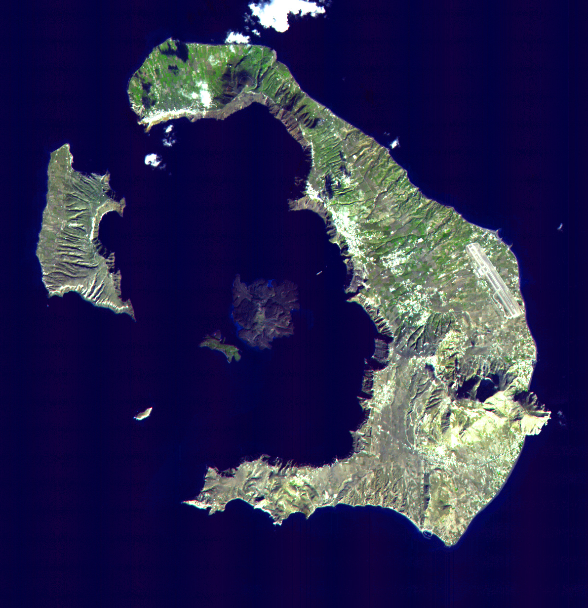 Imatge satèl·lit de Santorini